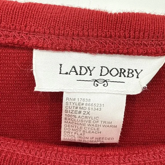 Lady Dorby Red Sweater with Fringe Size 2XL 90s Vintage Boho‎ - Picture 3 of 7